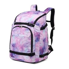 Ski Boot Bag, 50L Ski Travel Backpack for Snowboard Gear, Galaxy Purple
