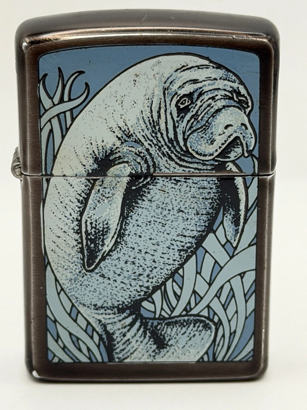 Vintage 1993 Barrett Smythe Manatee Midnight Chrome Zippo Lighter