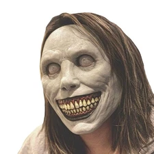 Horror Scary Exorcist Face Mask Demon Smile for Halloween Cosplay Party Costume