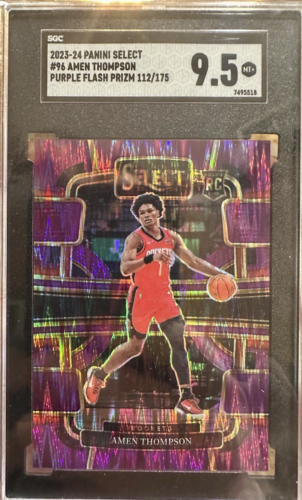 2023-24 Panini Select - Concourse Amen Thompson #96 Purple Flash Prizm /175 (RC)