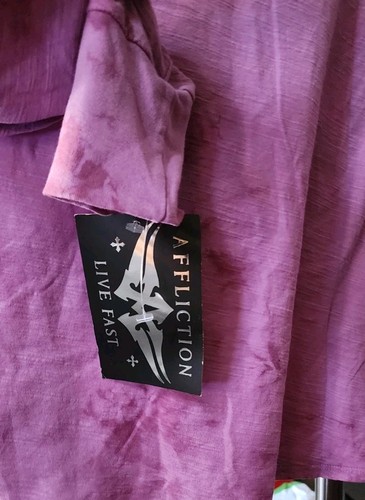 Y2K Rare Affliction American Customs Medium Tie-Dye Long Sleeve Shirt USA D30 - Picture 5 of 5