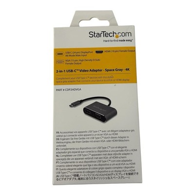 StarTech.com 2-in-1 USB-C Video Adapter Space Gray 4K CDP2HDVGA NEW