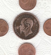  N  1  BIS  ITALIA   RARA  MONETA     5  CENTESIMI  1862   N  