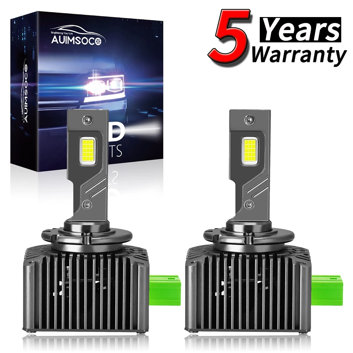 For Ford Mustang 2009-2018 2x LED Headlight Bulbs White Bright Hi/Lo Beam 6500K
