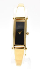 [ Exc＋5 ] Gucci 1500L Gold Black  Dial 12mm Quartz Women's Watch From Japan