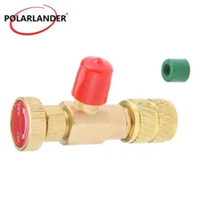 1/4" Male to 5/16" Flow Control Ball Valve R410A Refrigerant Charging Valve