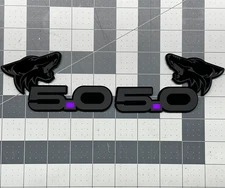 Angry COYOTE Head PURPLE DOT 5.0 Emblem Badges M-Bk/Blk Fender Aggressive Racing