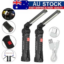 USB Rechargeable COB LED Work Light Inspection Hand Torch Flashlight 360 Rotate 