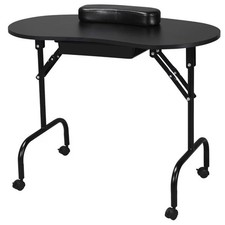 Foldable Manicure Nail Table Beauty Salon Portable Mobile Technician Work Desk