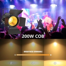 Dual-color COB 200W Par Light DJ Disco Stage Lighting Spotlights with Barn Door