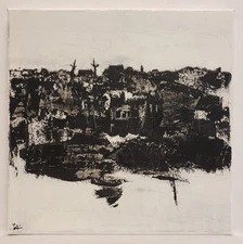 Minimal Abstract Landscape Painting Original Canvas No.668 K.A. Davis