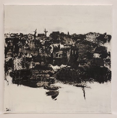 Minimal Abstract Landscape Painting Original Canvas No.668 K.A. Davis