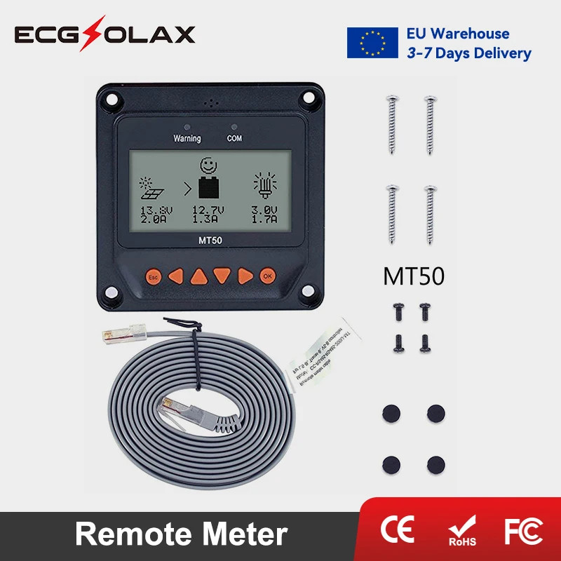 Compteur MT52 écran LCD pour contrôleur de charge solaire EPEVER MPPT 12V 24V