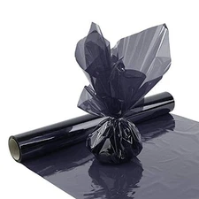 Black Cellophane Wrap Roll Translucent 16 In x 100 Ft, Colored Paper Gift Basket