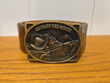 El Paso Del Norte Belt Buckle Western Brass Vintage 1976 Heritage Mint L-A607