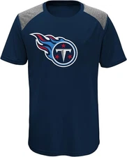 NFL New York Titans Boys Ellipse Short Sleeve Top, Dark Navy - XL