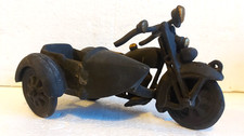 Vintage Cast Iron Motorcycle and Side Car