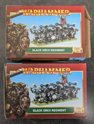 Games Workshop Warhammer Fantasy - Black Orcs Regiment (2000) x2 - Open/Complete