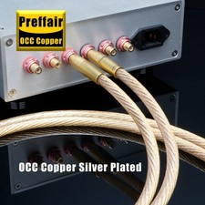 OCC Copper Silver Plated Conductor RCA to RCA Cables PTEF Insulation Signal Wire