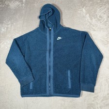Nike Hoodie Boys Extra Large Blue Sportswear Heritage Sherpa Fleece Full Zip