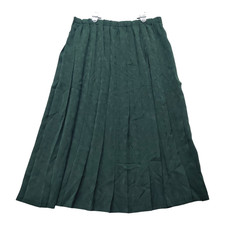 Nwt VTG Koret Forest Green Boho Earthy Pleated Skirt Women 18W Elastic Waist