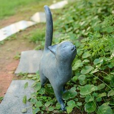 Garden-Statues Cat-Figurines Home Garden Decor - Farmhouse Backyard Polyresin...