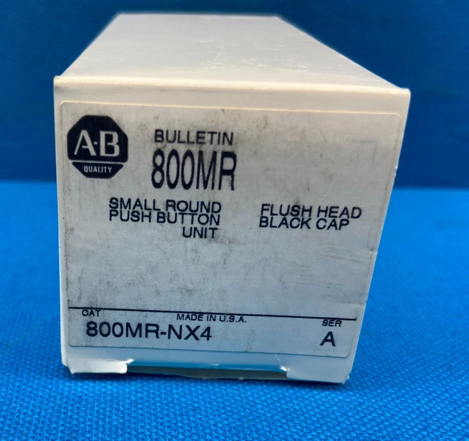 Allen Bradley 800MR-NX4 Replacement Small Round Push Button Unit Black Cap - Image 2 of 4