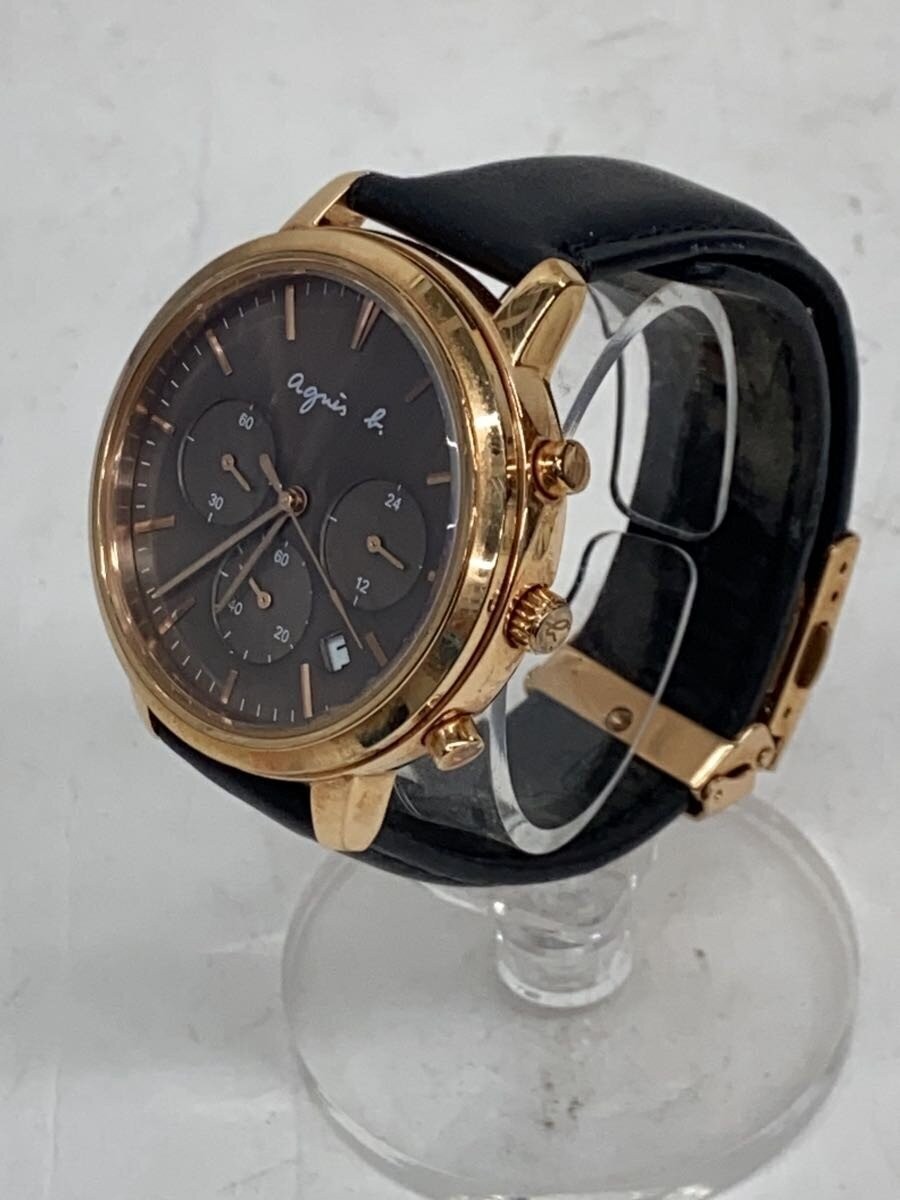 Agnes B. vd53-kwb0 Watch Analog Stainless Steel Brown Dial 