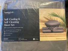 Miracle Made Cal King Grey Self Cooling Self Cleaning Luxe Sateen Sheet Set 17  