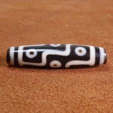 Perfect Tibetan DZI Beads Old Agate 9 Eye Totem Amulet Pendant 49×12mm #296