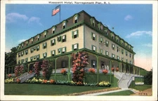 Narragansett Pier RI Rhode Island Massasoit Hotel c1930-50s Vintage Postcard