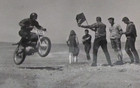 Vintage Motocross Motorcycle Race Photo 8" x 10" Cheyenne, Wyoming WY Flag Jump — photo 2