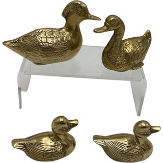 Brass Duck Collectible Figurines Set of 4 Ornamental Decorations TH
