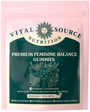 3-Pack Of Vital Source Feminine Balance Gummies Hawaiian Pineapple Flavor