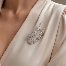 4.00CT Round Lab Created Diamond Women's Wing Brooch Pin 14K White Gold Finish