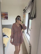 Pink Long sleeve Zara Tiger Print Mini Dress Size Small
