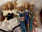 Lot of 10 Barbie Dolls, Mattel, Some Disney, Some Vintage,Clothes, good cond