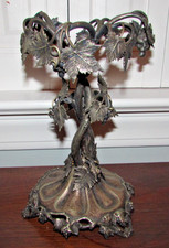 Antique 19th Century Silver Plate Grapevine Epergne Centerpiece 3-D Display Intr