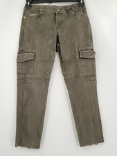Rachel Roy Jeans Womens Size 28 Skinny Green Cotton Zip Bottoms Cargo