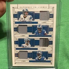 Panini 2025 National Treasures NFL Gear Quad Goff Hutchinson St. Brown Joseph L…