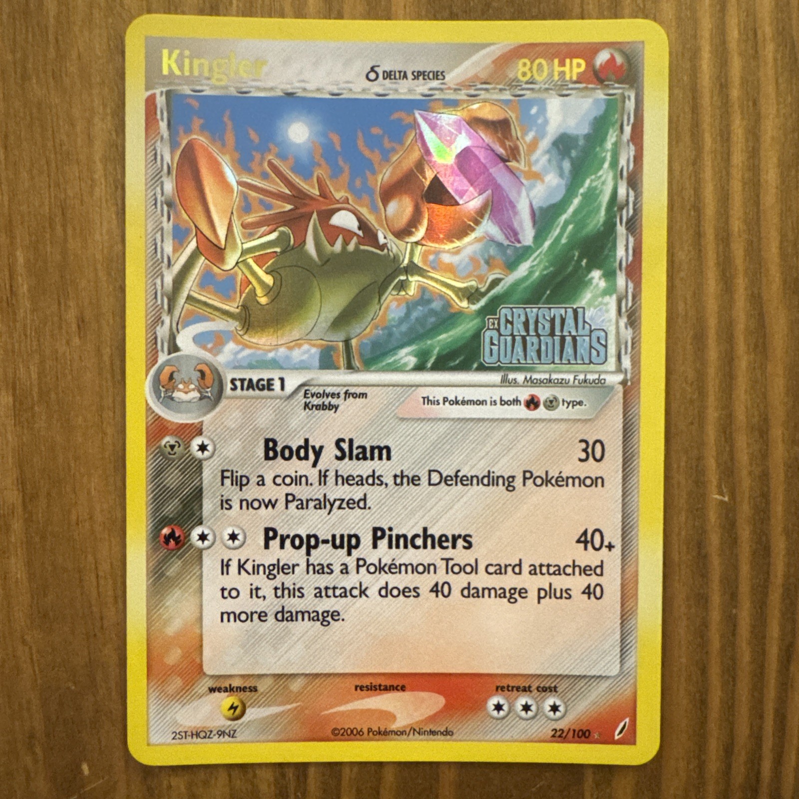 Pokémon TCG Kingler (Delta Species) EX Crystal Guardians 22/100 Rev Holo - MINT!