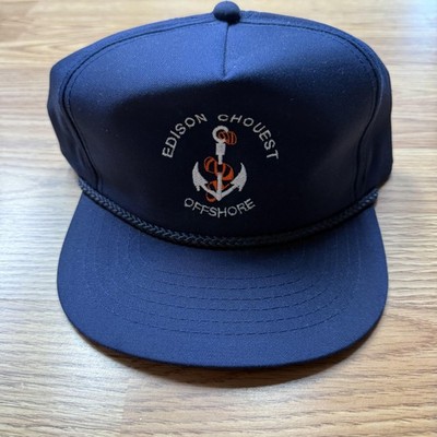 Edison Chouest Offshore Hat Cap Snap Back Mens One Size Navy Rope Advertising