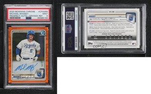 2020 Bowman Chrome Prospect Orange Refractor /25 Michael Massey PSA 9 MINT Auto