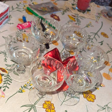 6er Set Sektschalen aus transparentem Glas, r...