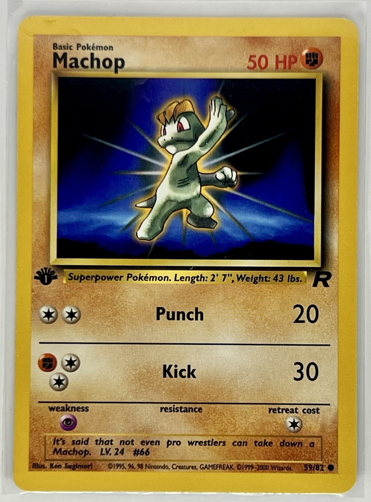 Pokémon TCG Machop Team Rocket 59 Regular 1st Edition Common Near Mint