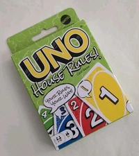 NEW Open Box UNO House Rules Card Game Table Top Game Mattel *