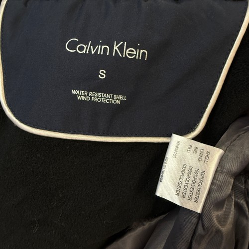 Calvin Klein S men’s blue parka down Winter Jacket Hooded Fleece - Picture 14 of 14