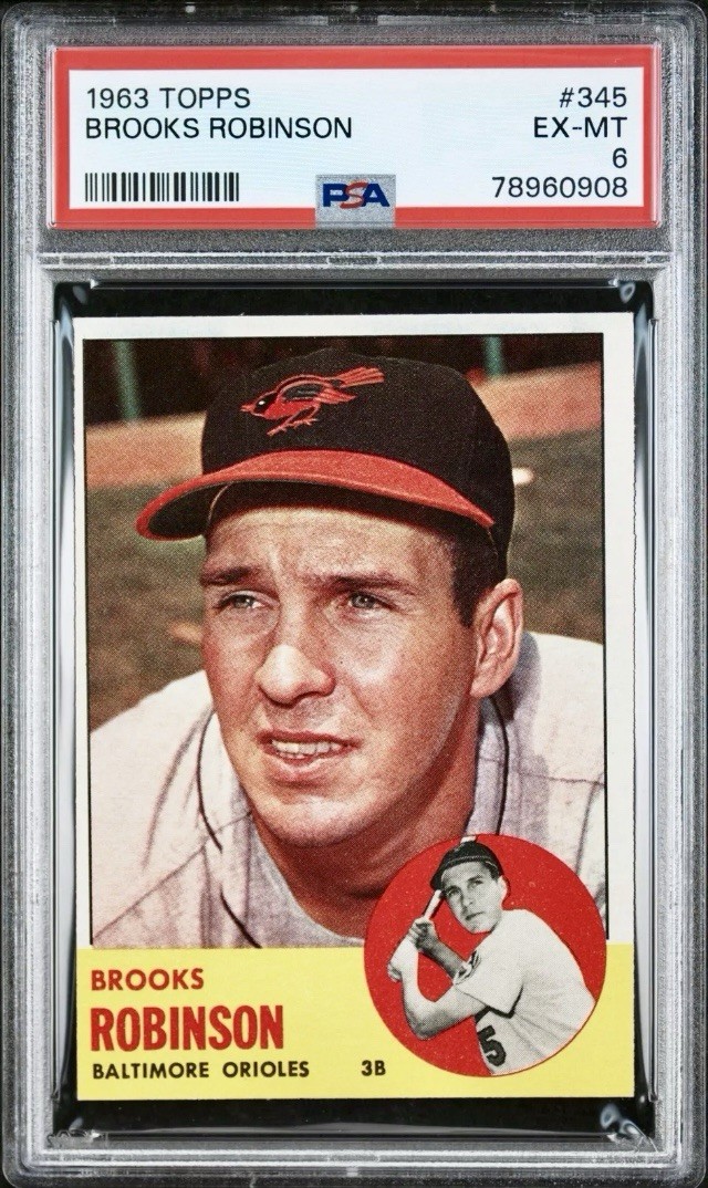 1963 Topps - Brooks Robinson #345 - PSA 6 HOF Baltimore Orioles -GREAT COLOR!