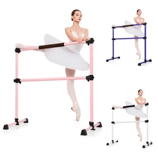 Goplus 4ft Portable Ballet Barre Freestanding Adjustable Double Dance Bar