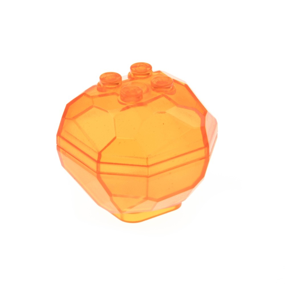 1x Lego Rock Stone 4x4x3 Transparent Orange Block 42291 30293 30294c01
